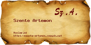 Szente Artemon névjegykártya